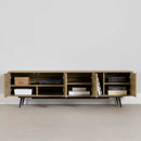 Meuble TV avec portes Mezzy - Frêne naturel