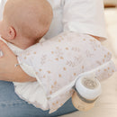 Nursing Arm Pillow with Removable Cover – Spring (floral) in use