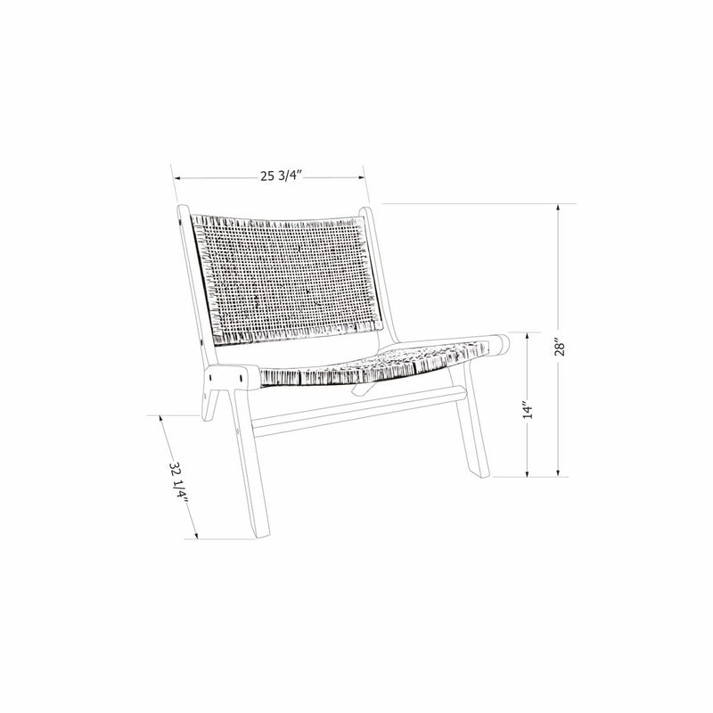 Fauteuil en rotin Balka - Rotin et noir