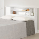 Tête de lit bibliothèque double/queen 54"/60" Fusion - Blanc solide