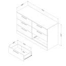 Bureau double 6 tiroirs Step One Essential - Chêne blanchi