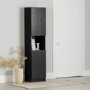 Bibliothèque étroite 2 portes Liora - Chêne noir