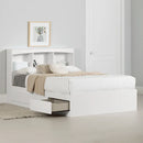 Mates Bed and Bookcase Headboard Set Double 54'' Step One Pure White 