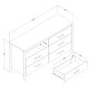 Bureau double 6 tiroirs Gravity - Blanc