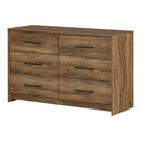 6-Drawer Double Dresser  Londen Weathered Oak and Ebony 12229