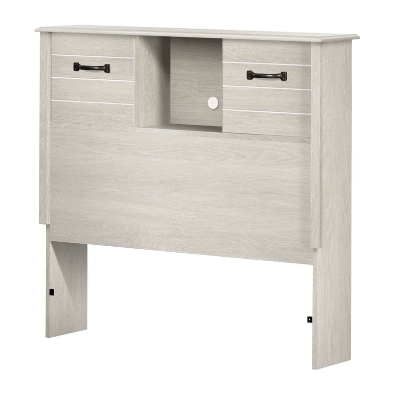 Tête de lit bibliothèque avec portes coulissantes simple 39" Ulysses - Chêne hivernal