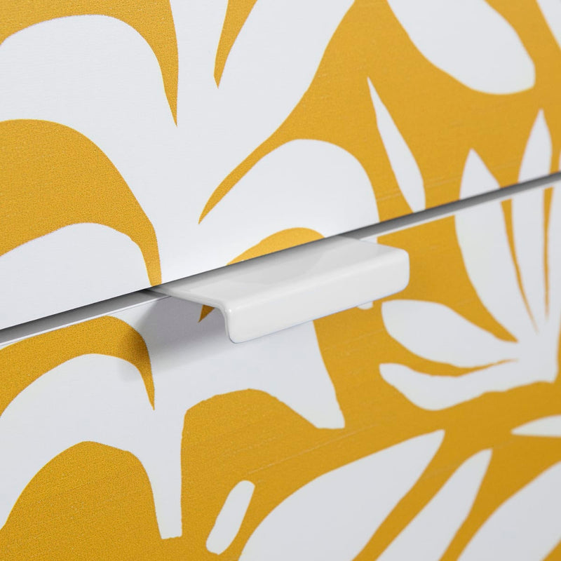 Bureau double 6 tiroirs Bloom - Blanc et jaune