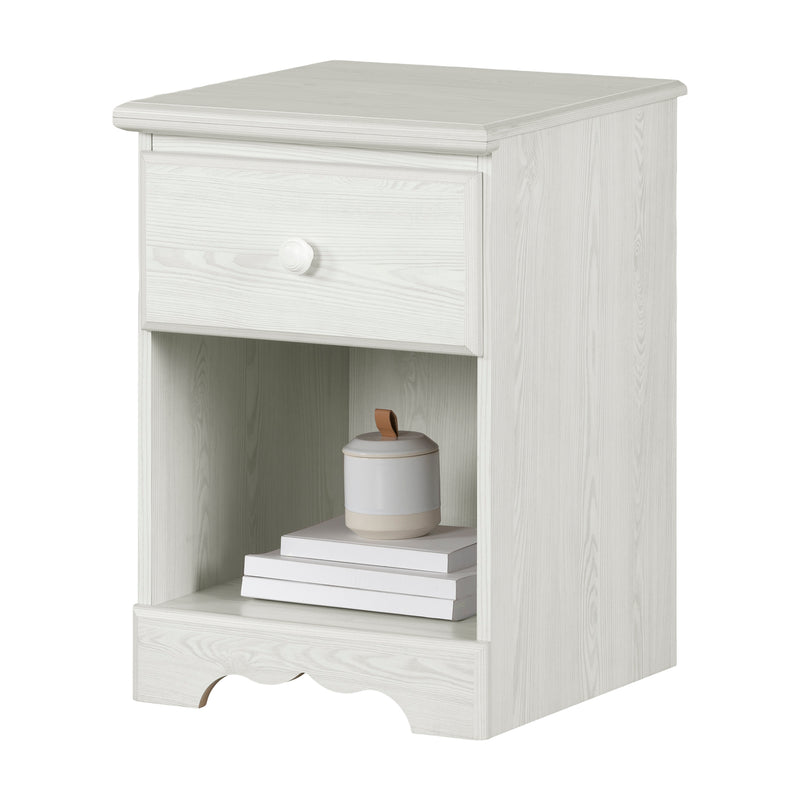 Table de chevet 1 tiroir Summer Breeze-Pin blanc