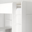 Lit mezzanine avec bureau simple 39" Logik - Blanc solide