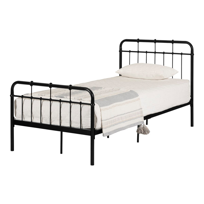 Lit complet en métal simple 39" Vito - Noir solide
