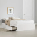 Lit matelot double 54" 3 tiroirs Fusion - Blanc solide