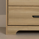 Bureau double 6 tiroirs Versa - Frêne naturel