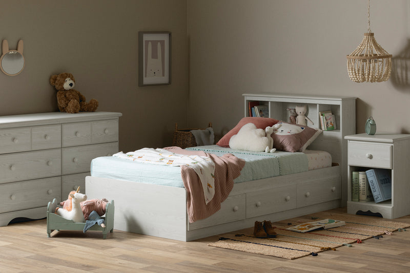 Table de chevet 1 tiroir Summer Breeze-Pin blanc