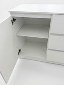 Commode 3 tiroirs et une porte - Blanc