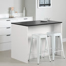 Îlot de cuisine avec rangement Myro - Fausse Pierre Noire et Blanc