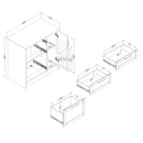 Îlot de cuisine 3 tiroirs avec porte Toscano - Blanc et Érable noix de muscade