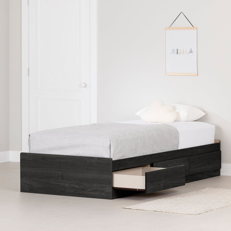 Lit matelot 3 tiroirs simple 39" Hourra - Chêne gris