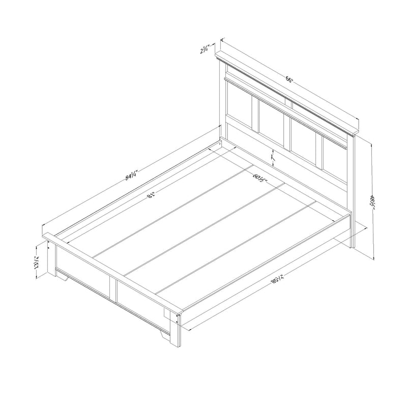 Ensemble lit plateforme et tête de lit 60" Versa - Érable cendré