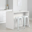 Îlot de cuisine avec porte et tiroirs Myro - Faux Marbre blanc et Blanc