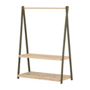 Garde-robe avec étagères de rangement Sweedi-Naturel et Vert olive