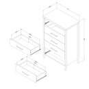 Commode 5 tiroirs Gravity - Frêne naturel