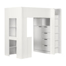Lit mezzanine avec bureau simple 39" Logik - Blanc solide