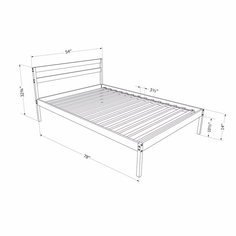 Lit en bois double 54" Sweedi - Bois naturel