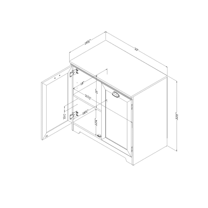 Armoire de rangement avec 2 portes Harma - Blanc solide