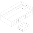 Lit matelot 3 tiroirs simple 39" Noah - Chêne blanchi