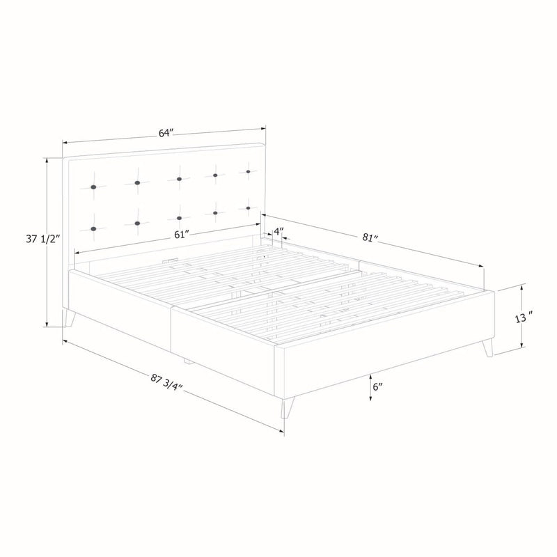 Lit complet rembourré queen 60" Hype - Vert foncé