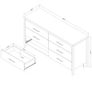 Bureau double 6 tiroirs Gravity - Frêne naturel