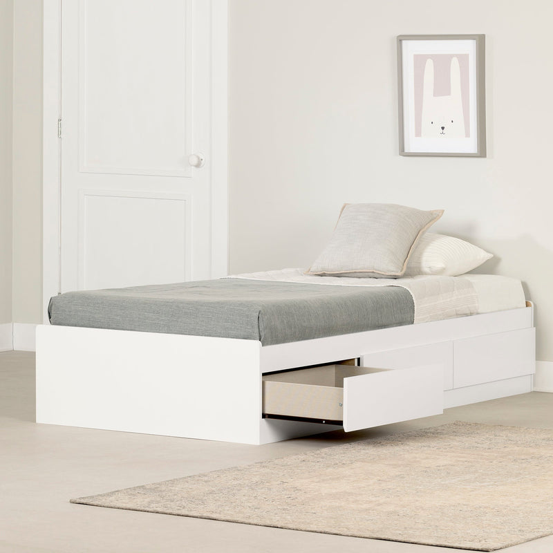 Lit matelot 3 tiroirs simple 39" Fusion - Blanc solide