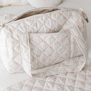Quilted Diaper Bag with Changing Pad – Flowers in use