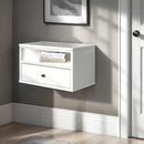 Table de chevet flottante avec éclairage DEL Sazena - Blanc