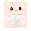 Serviette à capuchon pour bébé - Lapin rose