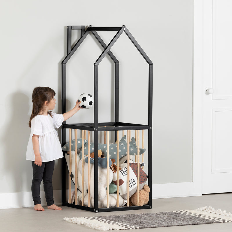 Unité de rangement pour jouets Ohana - Noir et Naturel