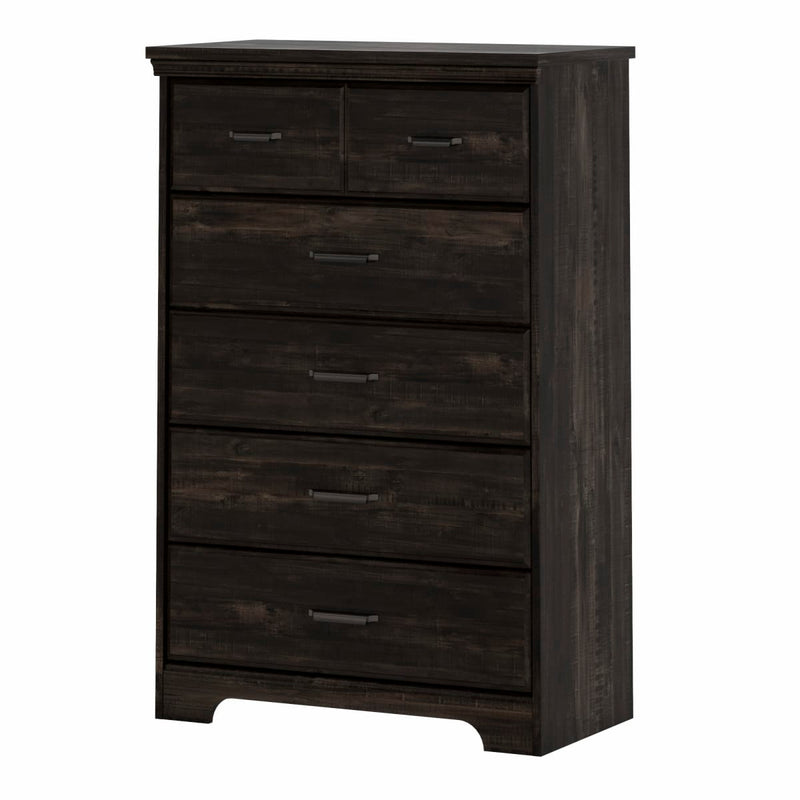 Commode 5 tiroirs Versa - Noir antique