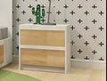 Table de nuit Axel - Blanc et naturel — MEQ