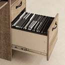 Bureau de travail avec tirette pour clavier Tassio - Chêne vieilli