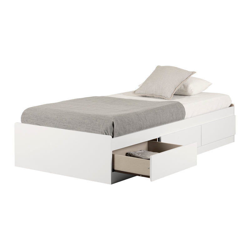 Lit matelot 3 tiroirs simple 39" Fusion - Blanc solide