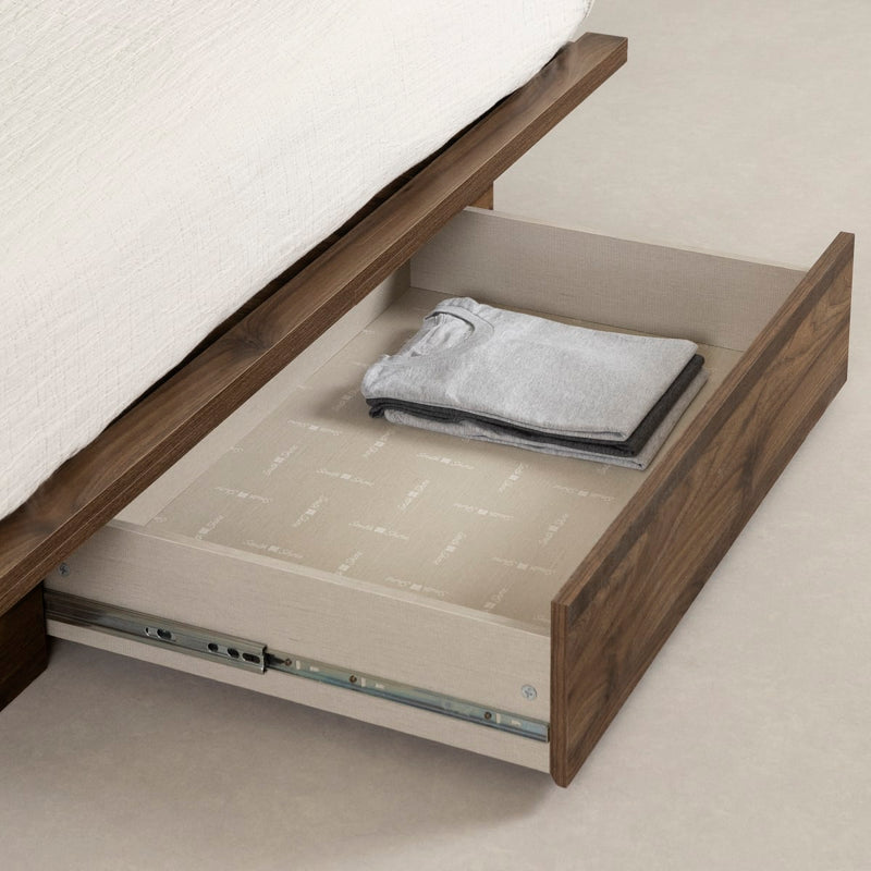 Ensemble lit plateforme et tête de lit double/queen 54"/60" Musano - Noyer naturel