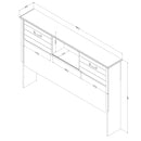 Tête de lit bibliothèque avec portes coulissantes double 54"  Ulysses - Chêne d'automne