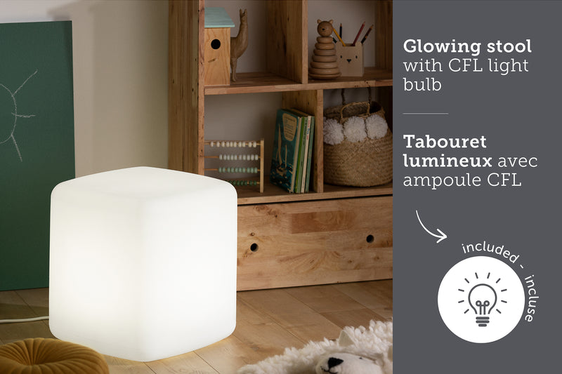 Sweedi-Tabouret lumineux pour enfants-Blanc