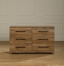 Bureau double 6 tiroirs Barcelo - Manguier naturel