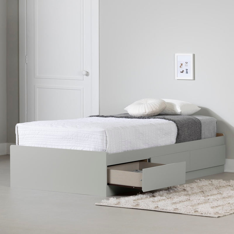 Lit matelot 3 tiroirs simple 39" Reevo - Gris clair