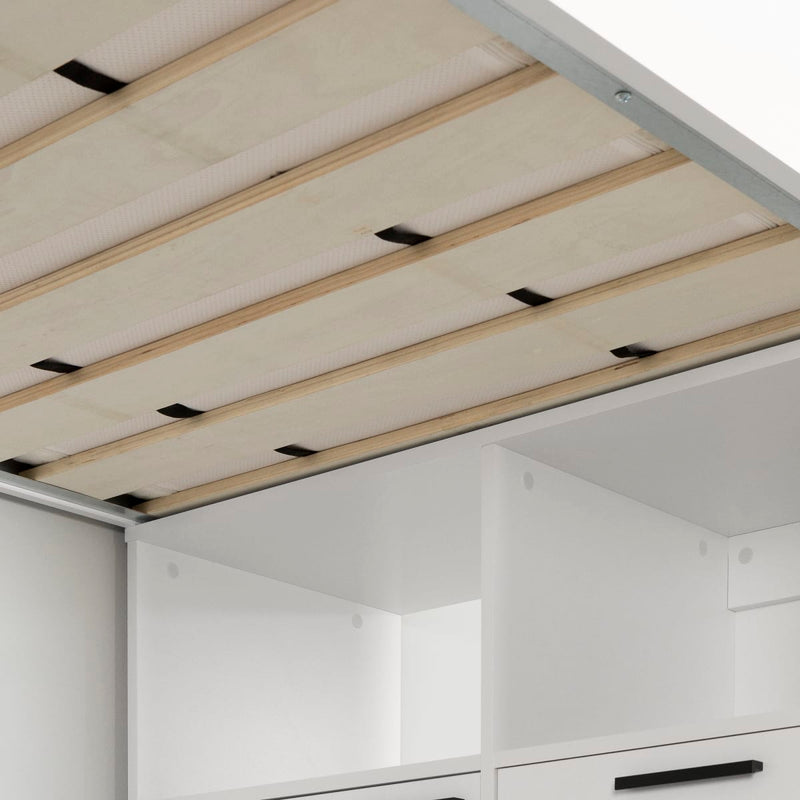 Lit mezzanine avec bureau simple 39" Logik - Blanc solide
