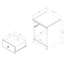 Table de chevet 1 tiroir Summer Breeze-Pin blanc