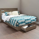 Ensemble lit plateforme et tête de lit double/queen 54"/60" Holland - Chêne vieilli