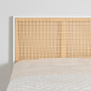 Lit plateforme en métal avec cannage double 50" Bloom - Blanc et Naturel