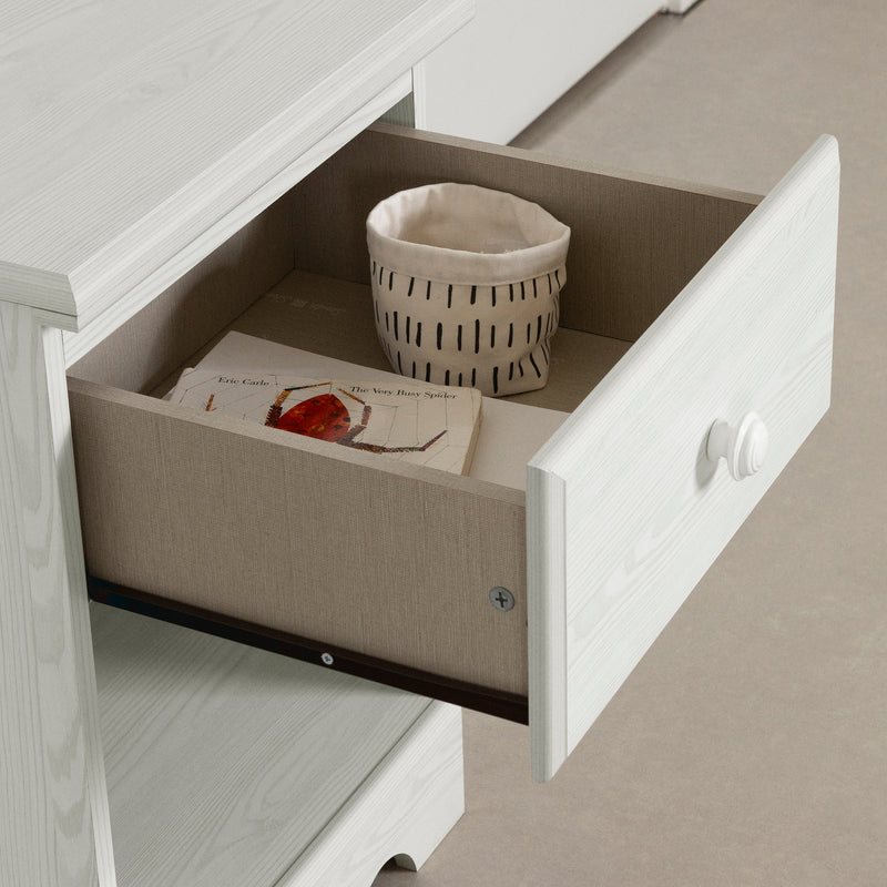 Table de chevet 1 tiroir Summer Breeze-Pin blanc